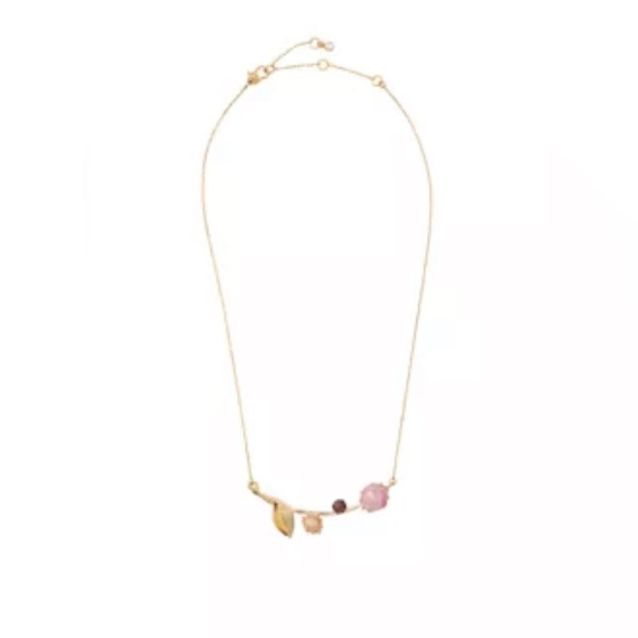 Kate Spade floral facet Gold and Pink Necklace - Picture 1 of 7